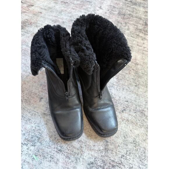 La CANADIENNE Shoes - La Canadienne Kosmo Boots Women's 8.5 Black Leather Shearling Lined Winter